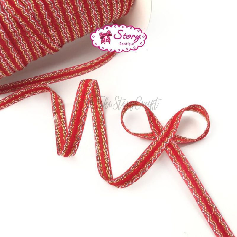 

GROSIR 10 YARD ( 9,14 METER) - PITA TEMA IMLEK/PITA VELVET MOTIF GLITER / PITA KADO/ PITA LIST GOLD /PITA HAMPERS