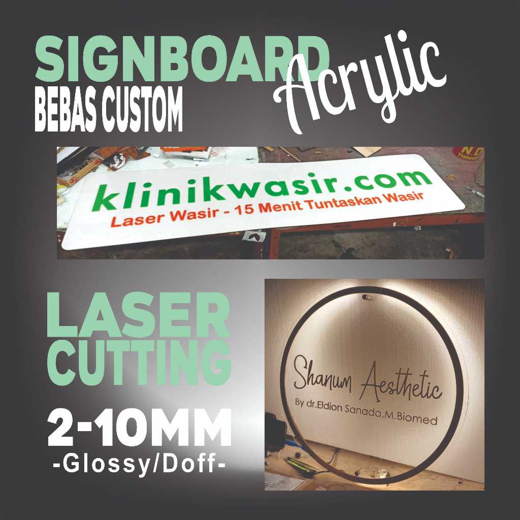 Custom Papan Nama Toko Signboard Papan Logo Perusahaan Signage Acrylic