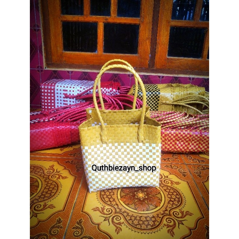 PROMO Tas anyam kotak 20*20 souvenir hajatan/ Tas anyam kotak nasi hajatan murah harga grosir/ Tas b