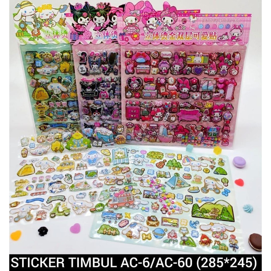 

STIKER TIMBUL AC-6/AC-60 (285*245) / MAINAN ANAK / STIKER LUCU / STIKER SANRIO