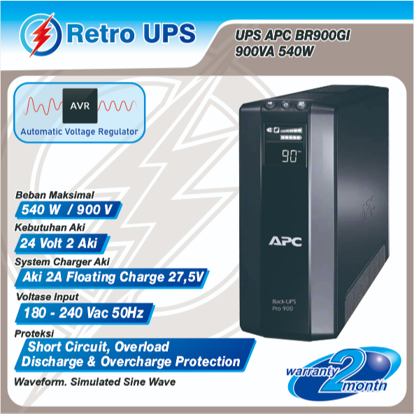 UPS APC BR900GI 900VA 540Watt 24volt Siap pakai