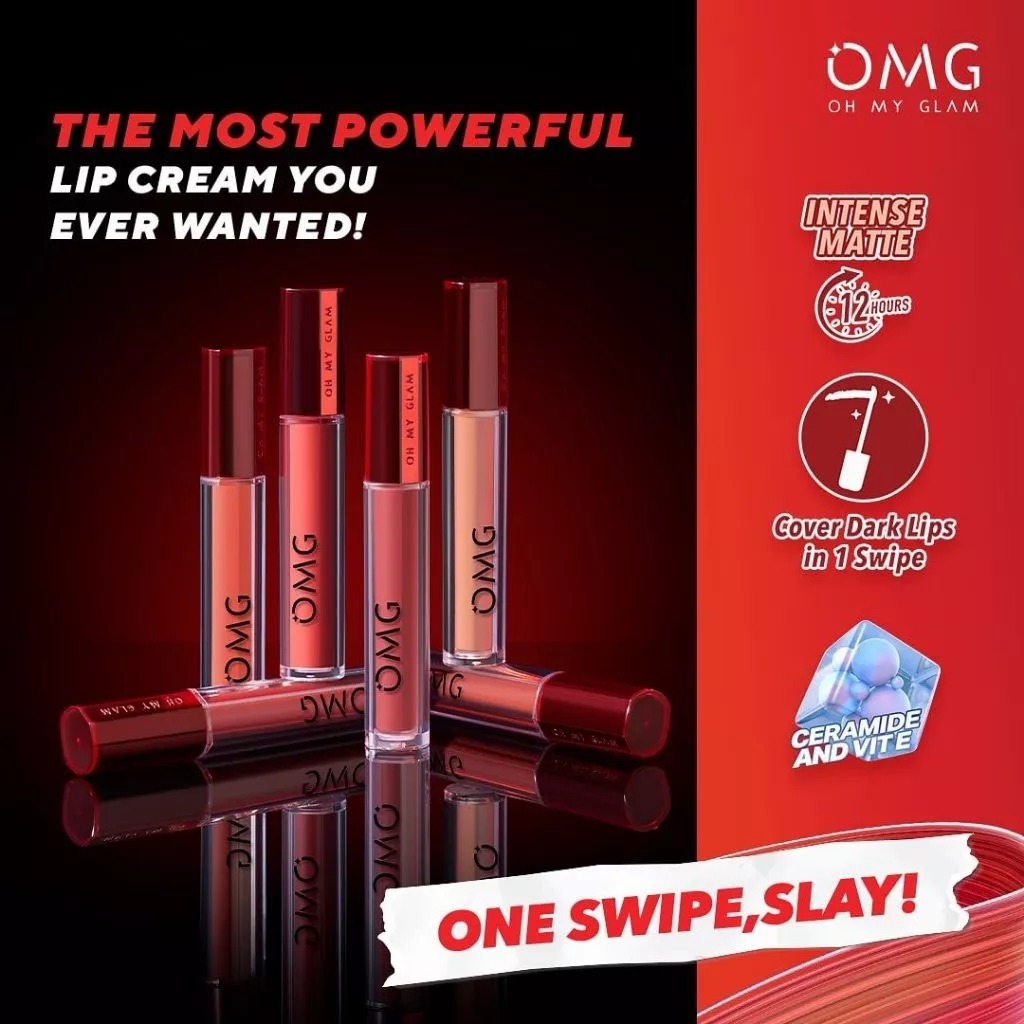 LIPSTIK OMG OH MY GLAM LIPCREAM OMG OH MY GLAM MATTE KISS LIP CREAM 3.5G ( LIPSTICK LIPSTIK LIPCREAM