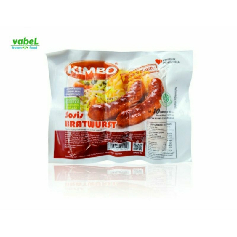 

Sosis kimbo bratwurst original 500g isi 10