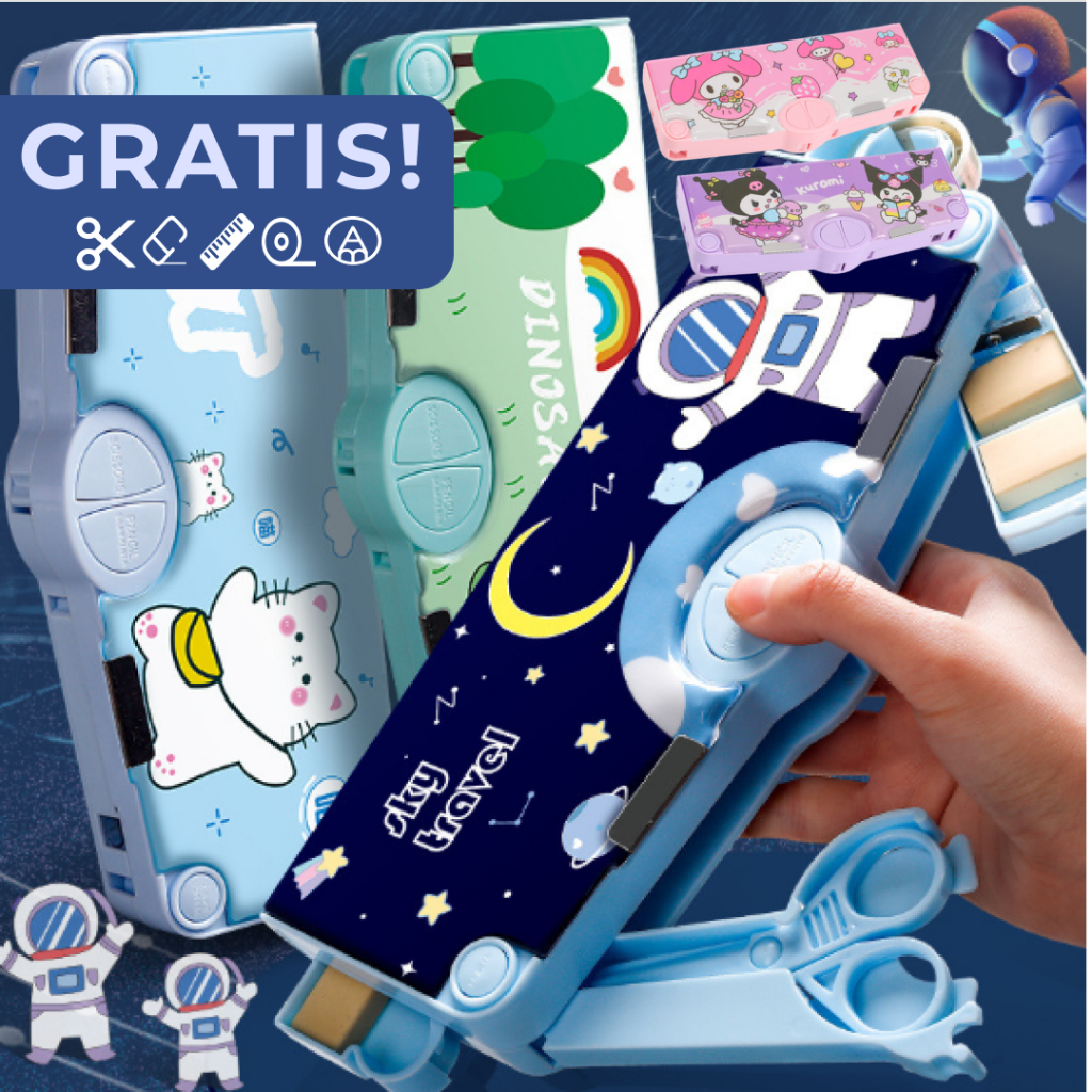 

Kotak pensil anak multifungsi lucu serbaguna motif kuromi melody karakter
