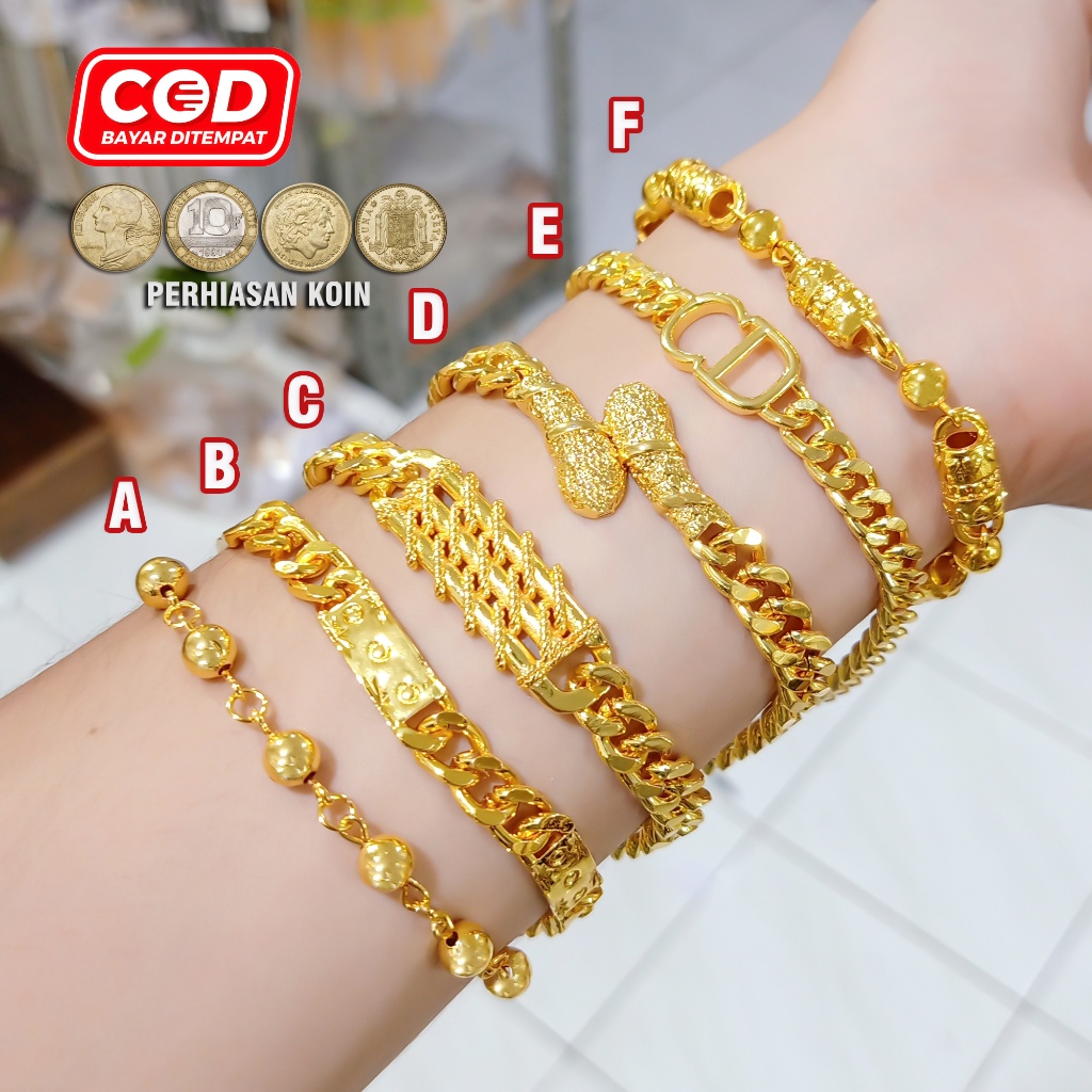Gelang Rantai Makassar Cantik Perhiasan Emas 24k Warna Kuning