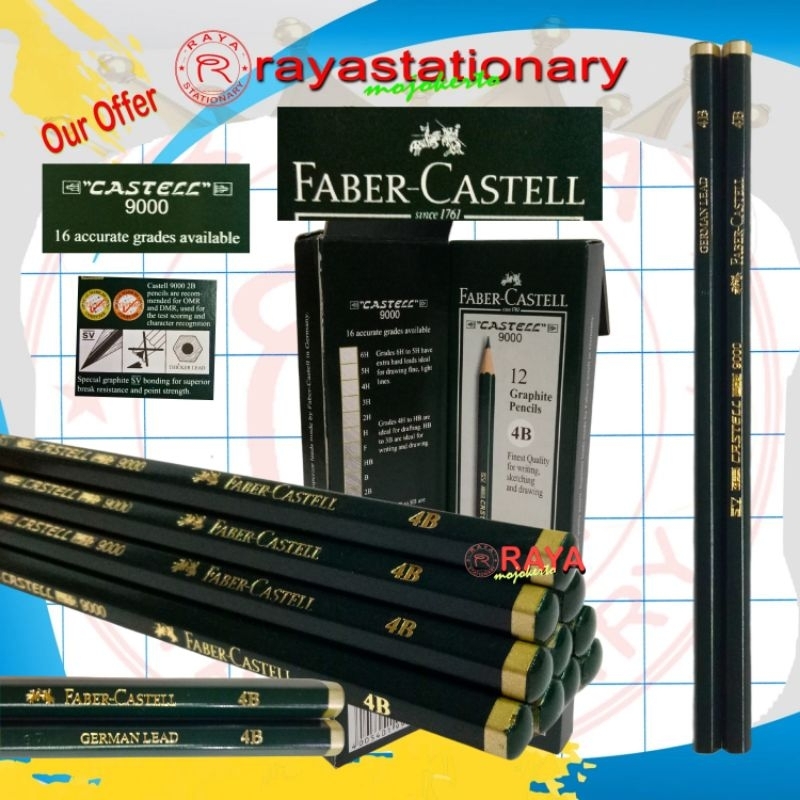 

Pensil Faber-Castell 9000 - 4B Graphite Pencils