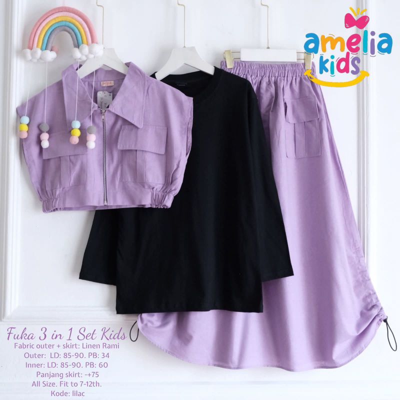 SETELAN 3 IN 1 KIDS FUKA SET BRISA SET LAVENYA SET INNER OUTER DAN BAWAHAN