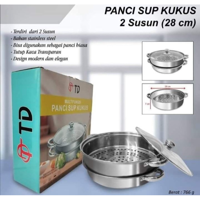 Panci Kukus TD | Panci Kukus Stainless Steel 2 Tingkat