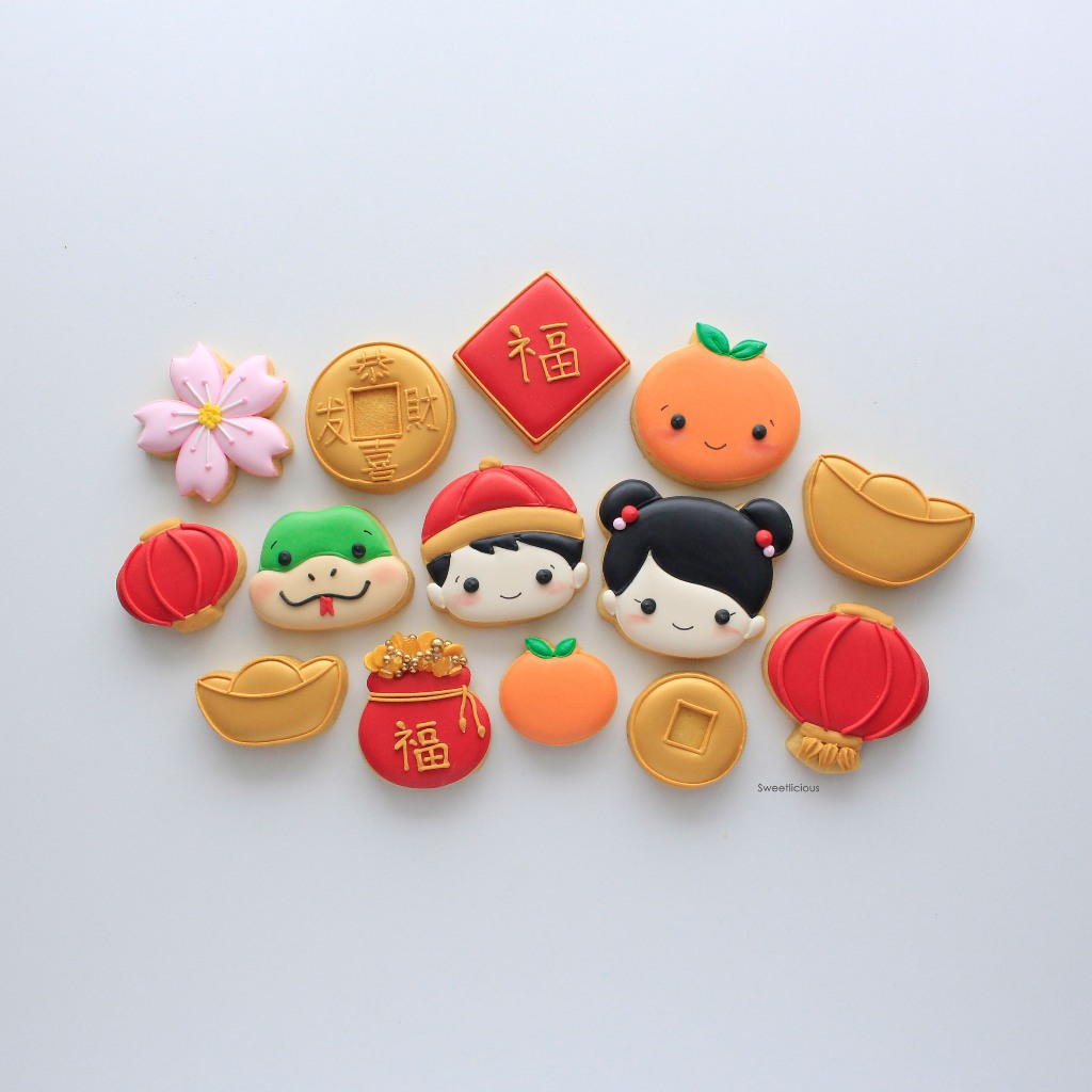 

CNY Mini Cookies | Kukis Imlek (Min 10pcs) - Sugar Cookies / Kukis Hias / Decorated Cookies