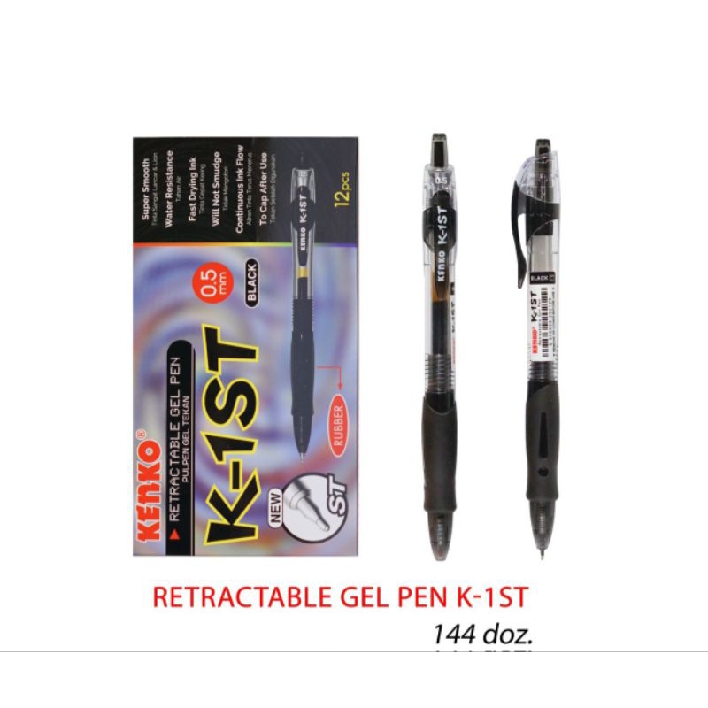 

Pen Gel K-1 ST hitam kenko