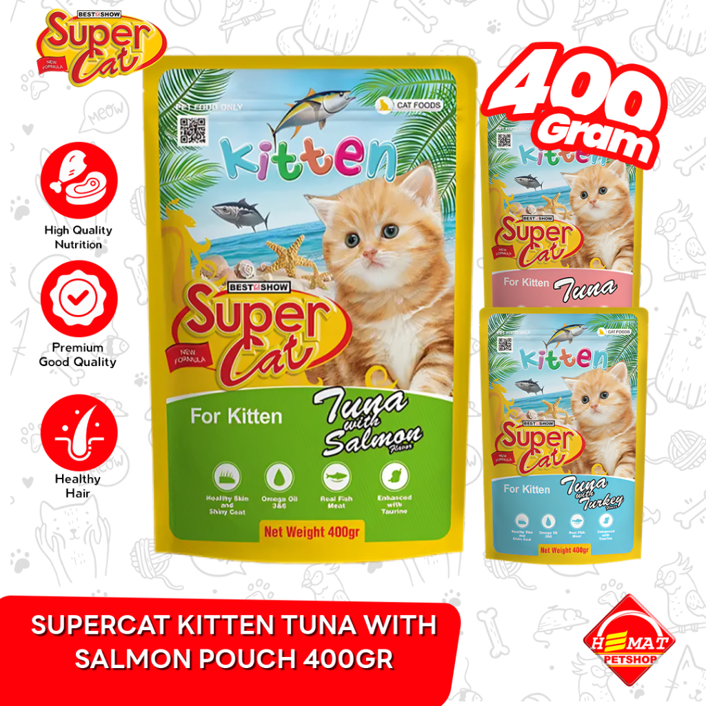 Super Cat Pouch Makanan Basah Kucing Wet Food SuperCat 400 Gram