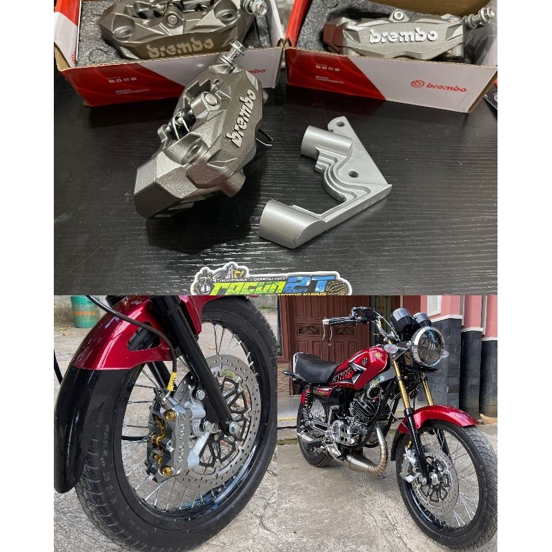 PAKET SET KALIPER MONOBLOK BREMBO M3 pnp RX king RX s RX k RX z Jupiter scorpio bison