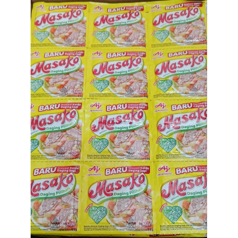 

Masako rasa sapi 1 rcg isi 12 sachet