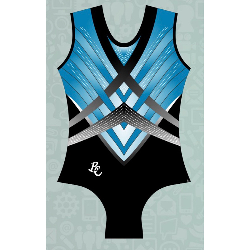 Leotard Gymnastics Blue Motif // Baju Senam Anak // Baju Gymnastic Anak