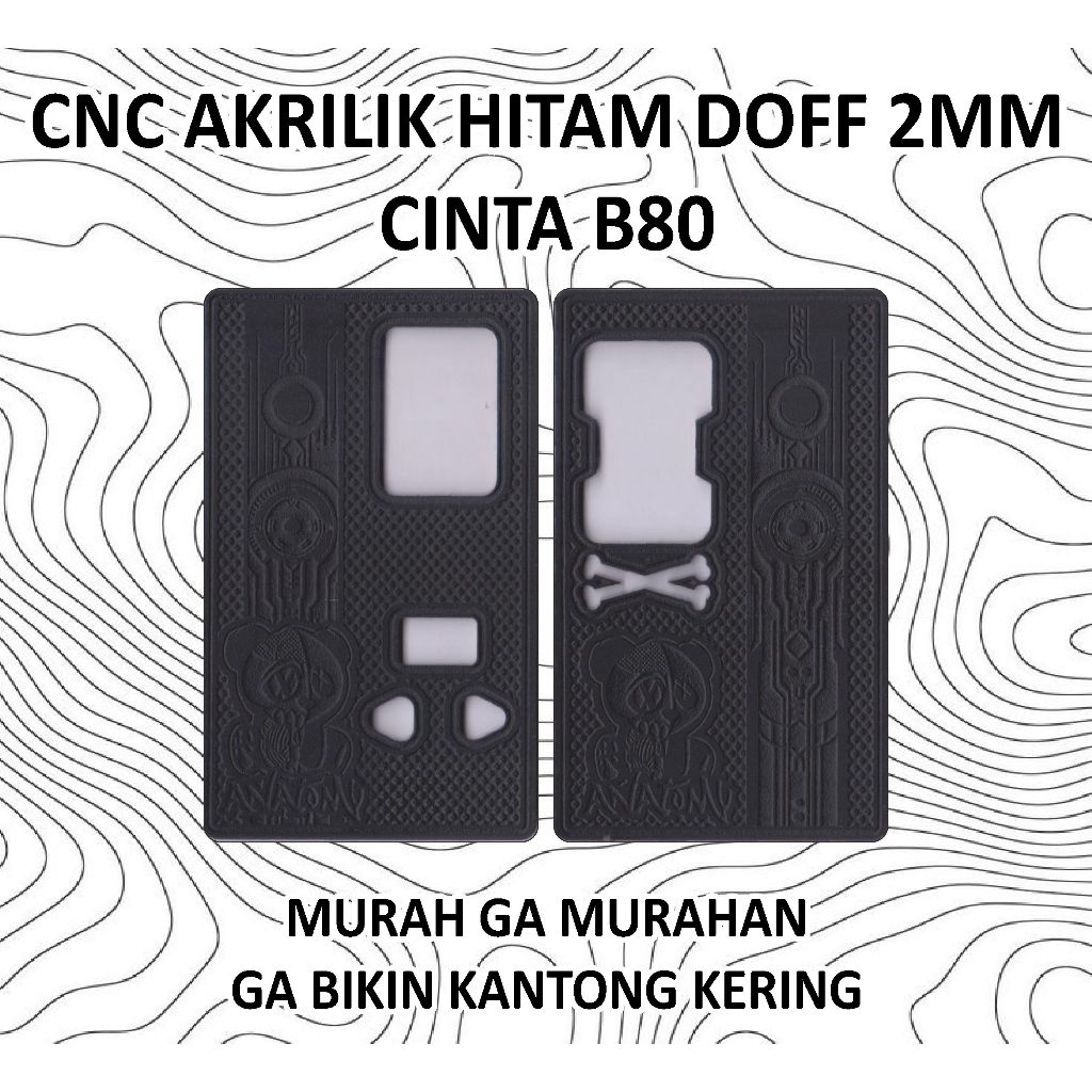 

CNC Akrilik Hitam Doff 2MM Cinta B 80