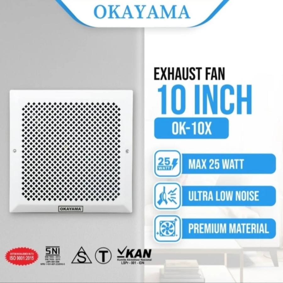 Kipas Exhaust Okayama 10 Inch / Ceiling Exhaust Fan 10 Inch Okayama 10X / Kipas Angin Hisap Plafon