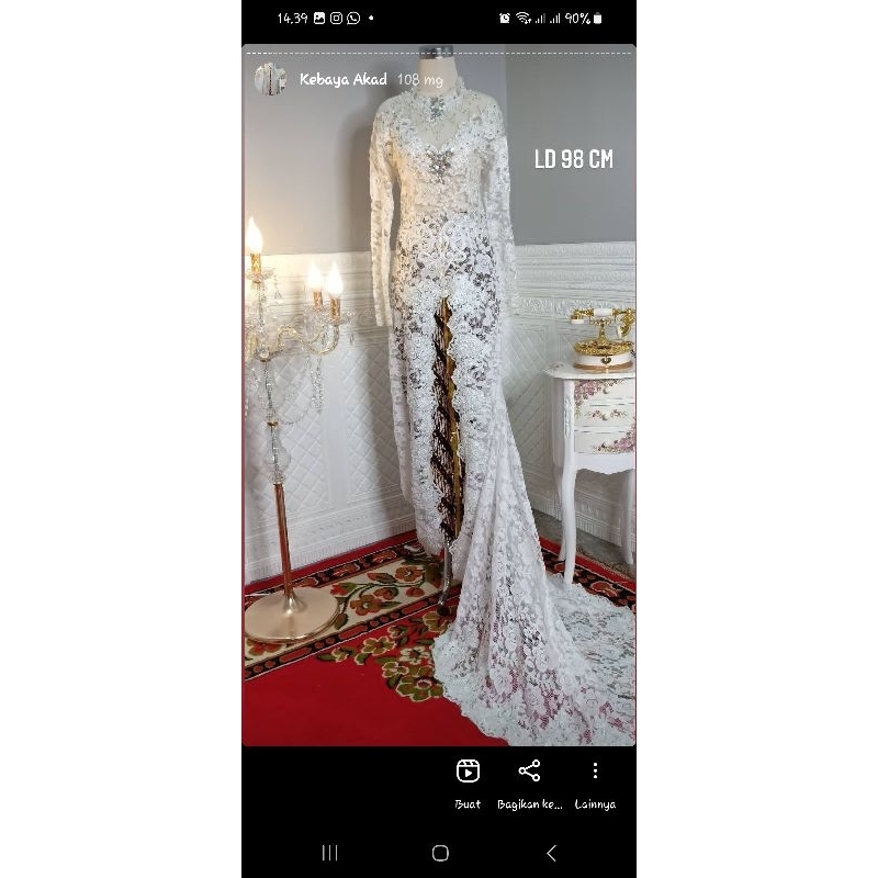 Kebaya Akad Putih Ekor Preloved Second