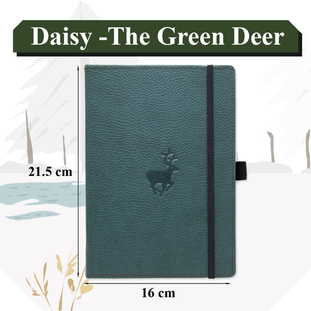 

Daisy / Naila Dingbats Wildlife Notebook (Dot Only) - Premium Buku Jurnal Kulit Vegan/ Eco-friendly Notebook/ Catatan Dingbats A5+ Wildlife Collection