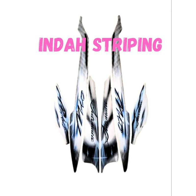 STRIPING STIKER LIS MOTOR MIO SPORTY MIO SMILE TAHUN 2009 WARNA PUTIH