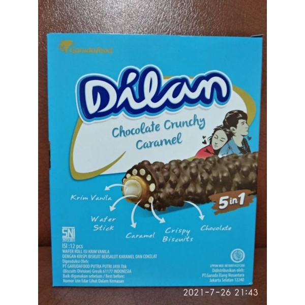 

Dilan Crunchy Choco Caramel Pack Isi 12 x 24 Gram