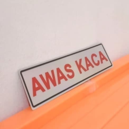 

LABEL AWAS KACA RAMBU K3 SAFETY UKURAN 4.5X18CM