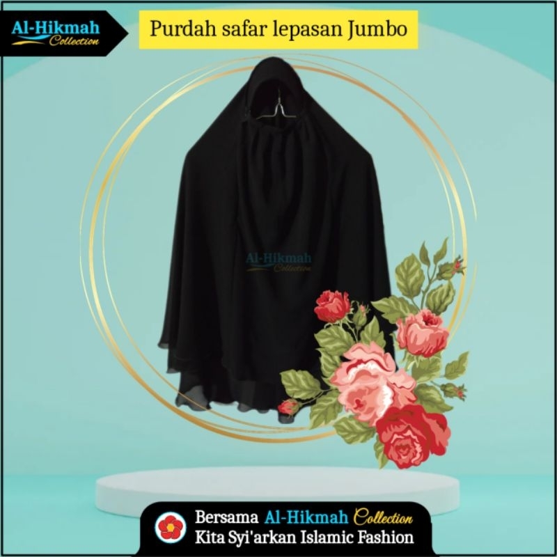 Purdah Safar Lepasan Jumbo Al Hikmah Collection | Purdah Cadar Safar Lepasan Full Siffon Jumbo