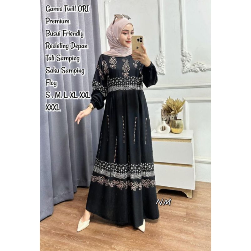 Gamis Twill ORI Premium ukuran S, M, L, XL, XXL, XXXL