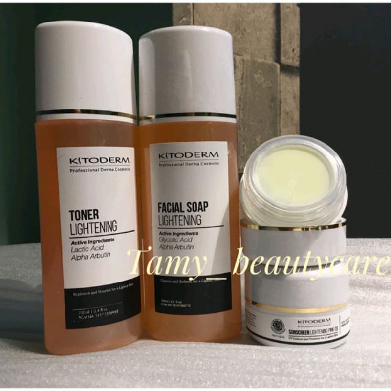Paket Kitoderm Skincare series/ flek/acne/normal glow