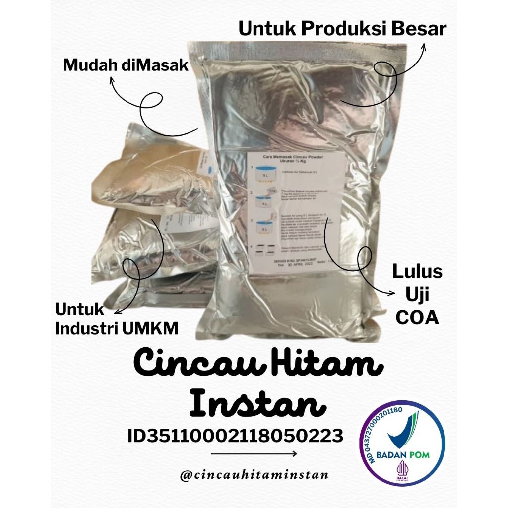 

JAMINAN MUTU..!! Cincau Hitam Instan Grass Jelly Powder Kemasan Aluminium Foil 1 Kg