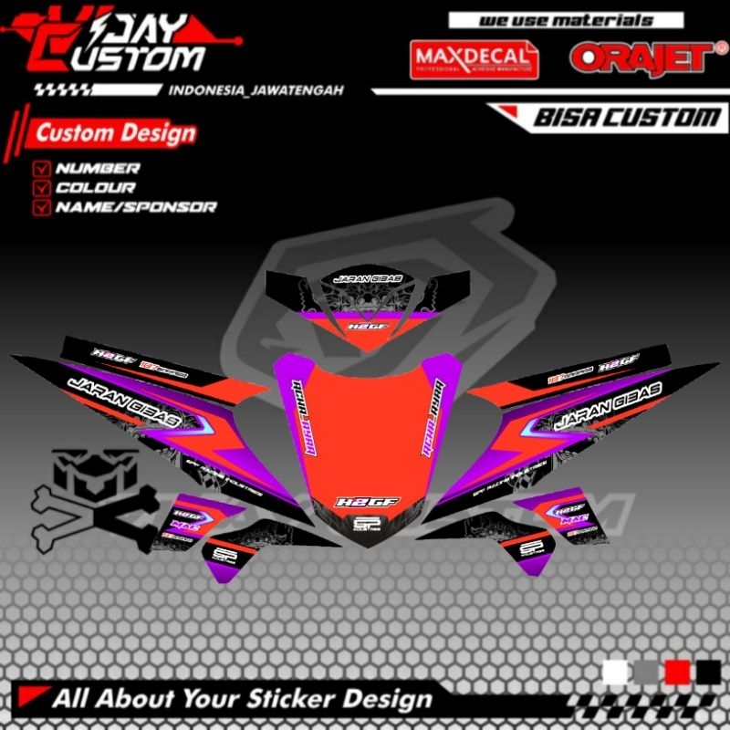 Decal Striping Stiker Honda Beat Karbu Full Body Custom Riquest Motif Balap  Racing Drag Road Race T