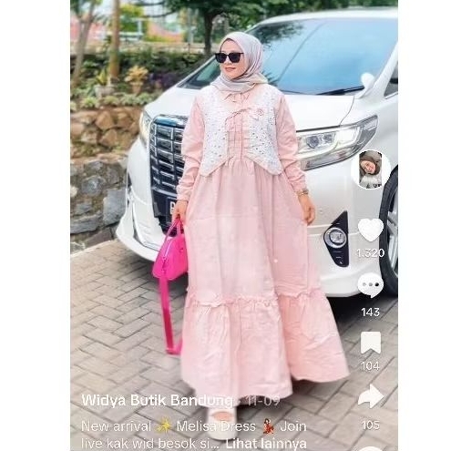 Melisa Dress warna pink by semut (widya butik bandung)