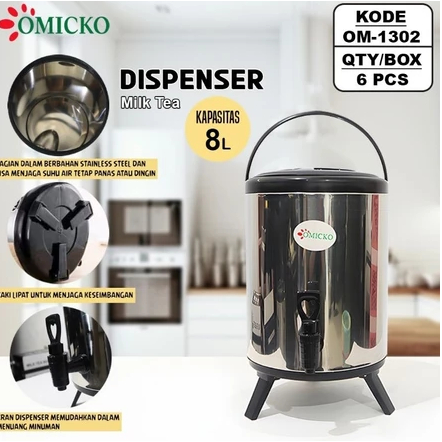 OMICKO MILK TEA BUCKET 8L DAN 10L DISPENSER AIR PANAS DIESPENSER STENLIS DISPENSER SUSU DISPENSER KO