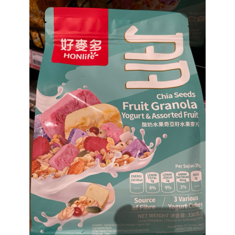 

Honlife ChiaSeed Fruit Granola yogurt& // Assorted Fruit // Peach