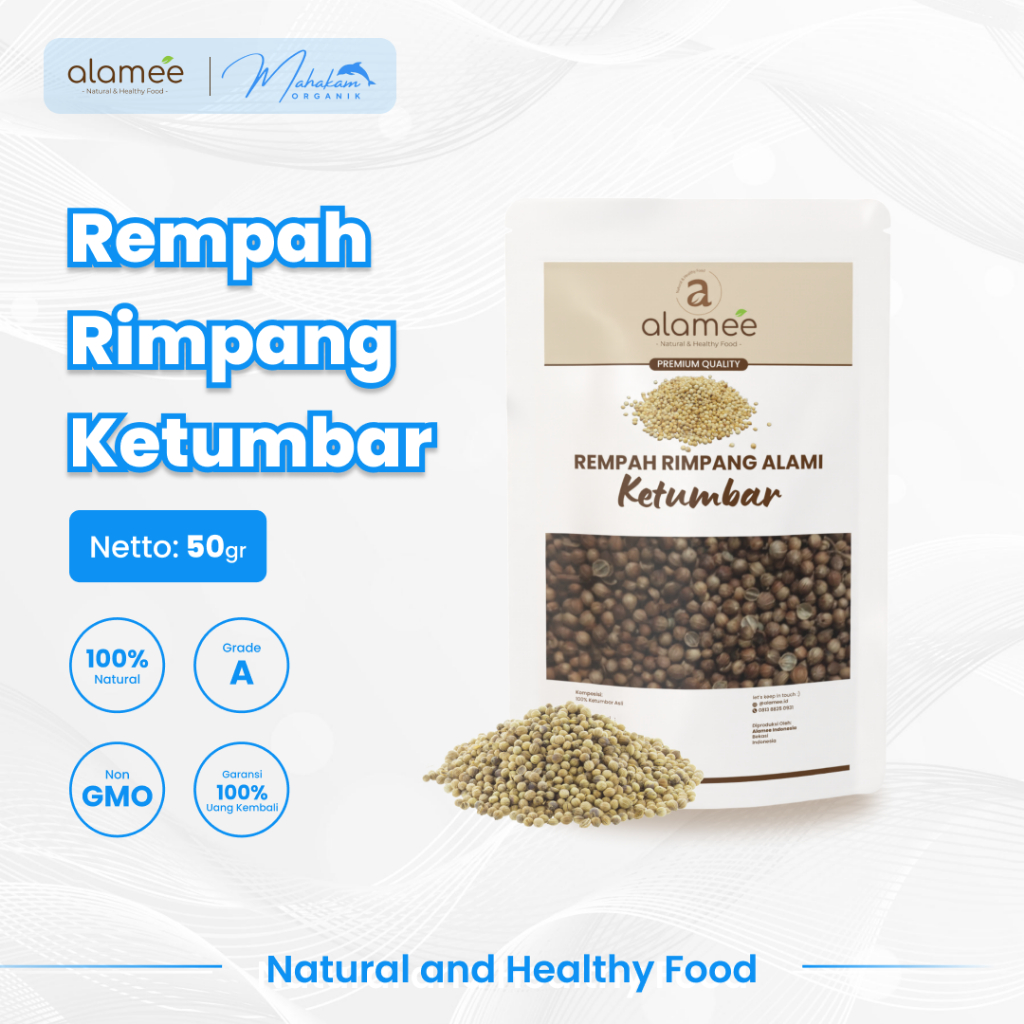 

ALAMEE Ketumbar Coriander Seed Organik Biji Utuh Rempah Rimpang Alami Spice 50gr