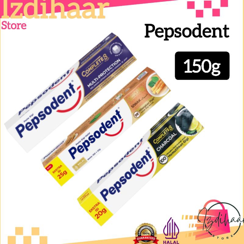 PEPSODENT CHARCOAL 160 Gram IIIII PEPSODENT COMPLETE 8 MULTI PROTECTION 150 GRAM PASTA GIGI