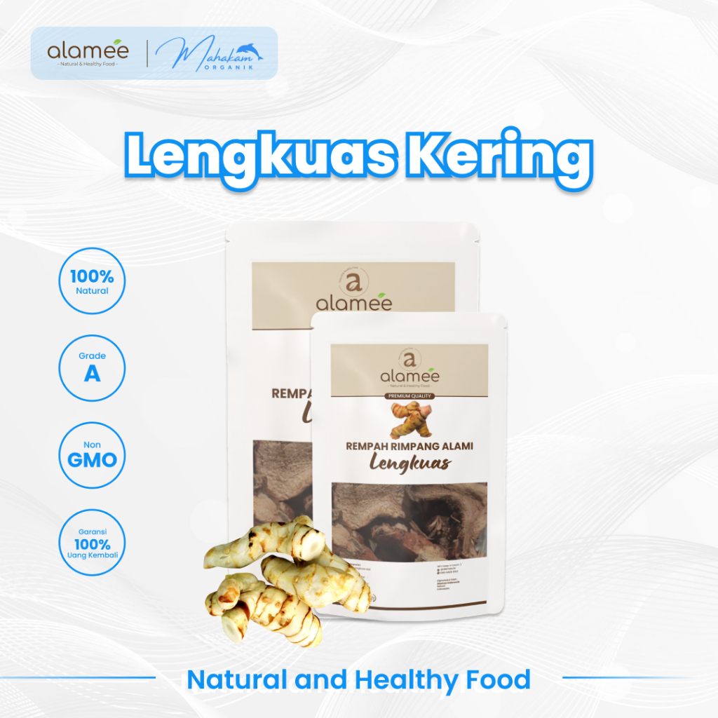

ALAMEE Lengkuas Iris Kering Dried Galangal Rempah Rimpang Organik Alami