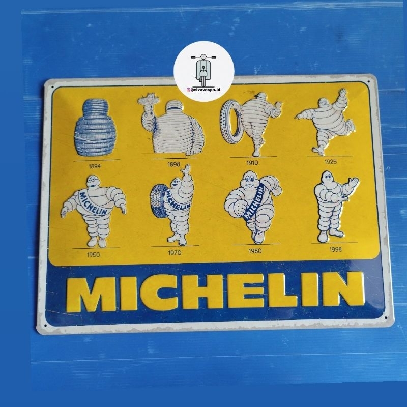 Enamel Vintage Michelin - Logo Evolution (30cm x 40cm)