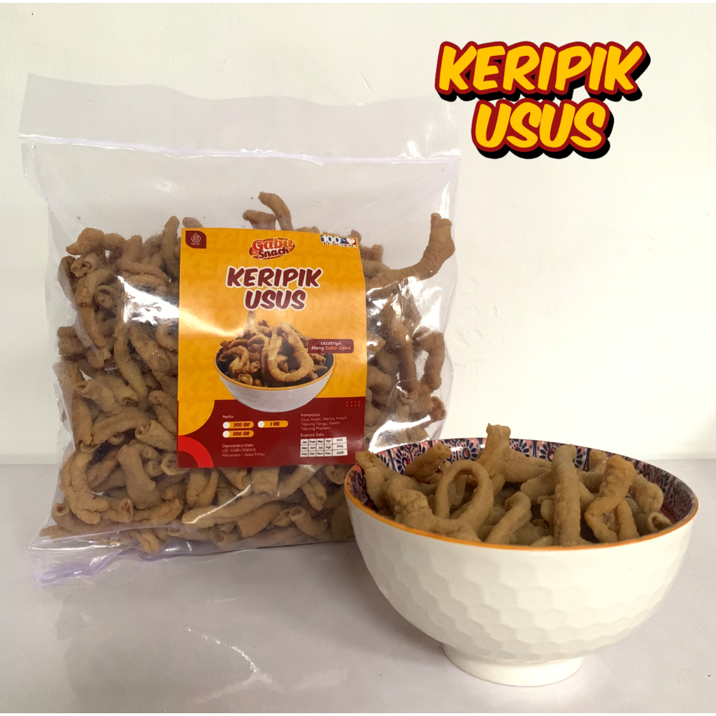 

Keripik Usus Ayam Original 500 gr Gurih Sedap Asin