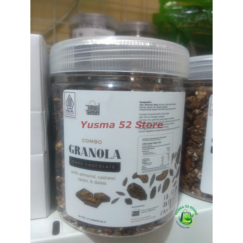 

Granola Dark Coklat Timur Tengah 250 gram Oatmeal Sehat Natural Super Food