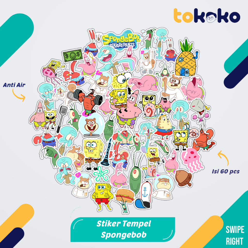 

Stiker Cutting Spongebob Paper Vinyl Dekorasi Laptop Koper Tumbler Kulkas DIY