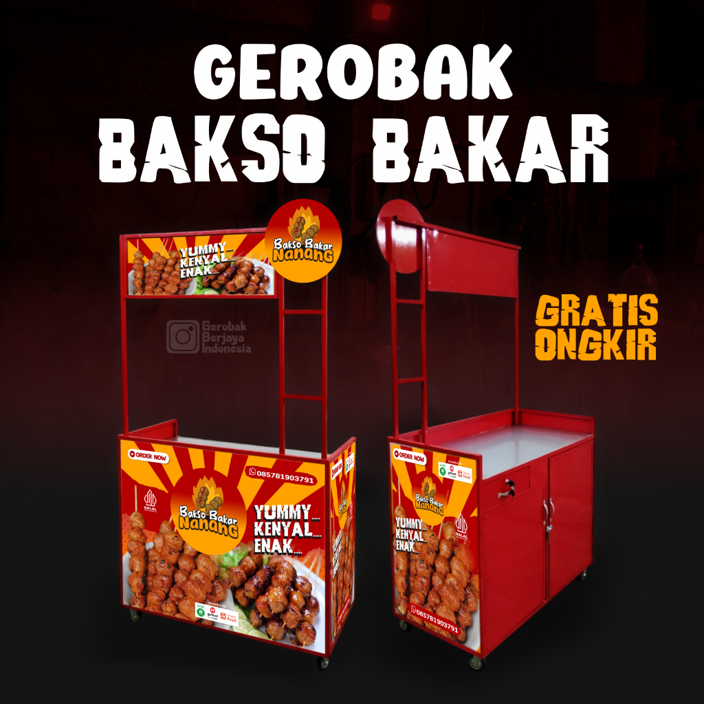 GEROBAK KULINER BOOTH GROBAK ROMBONG BAKSO BAKAR// BAKSO PENTOL // ANEKA MAKANAN