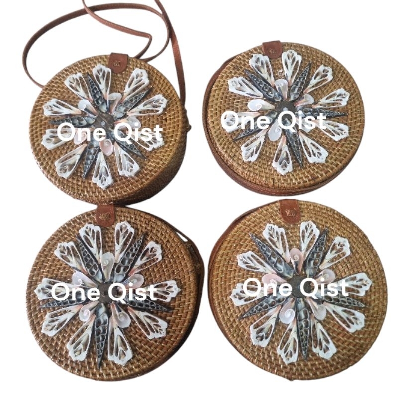 Tas rotan/Tas Rotan Bunga kerang/ Tas rotan/ tas unique/ tas wanita