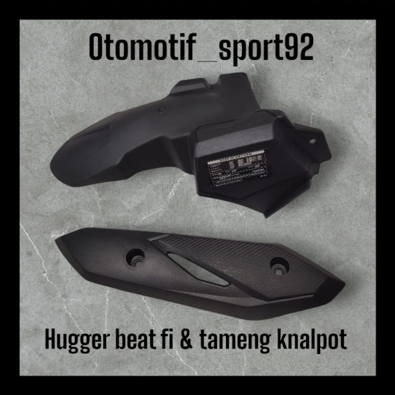 hugger beat fi & tameng knalpot / spakbor kolong beat fi + tameng knalpot