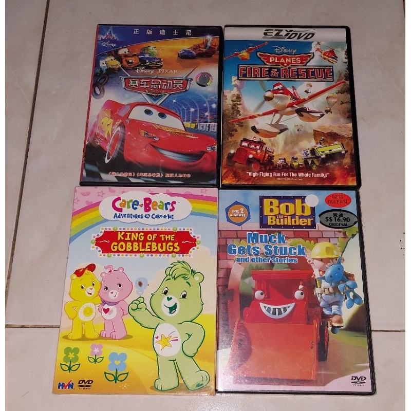 dvd original CARS / PLANES : Fire & Rescue / KING OF THE GOBBLEBUGS / BOB THE BUILDER : Muck Gets St