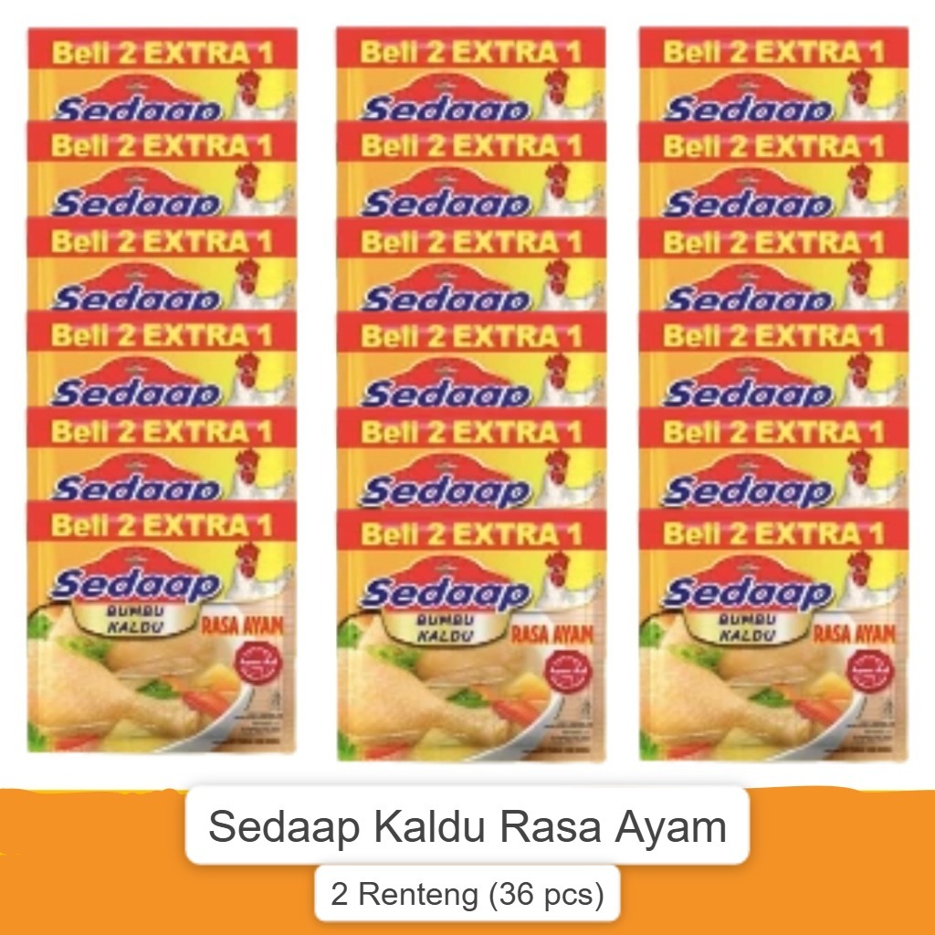 

Sedaap Bumbu Kaldu Rasa Ayam 2 Renteng / 36pcs - Penyedap Rasa