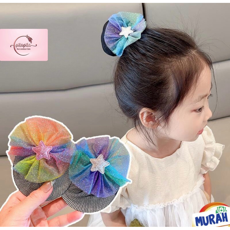 Jepit hairnet Anak perempuan cepol rambut khusus anak