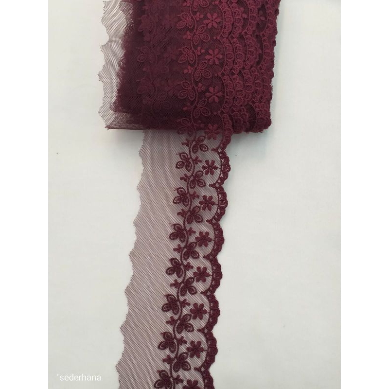 RENDA MUKENA/RENDA TILLE/LEBAR 5-7CM/HARGA PER 90CM
