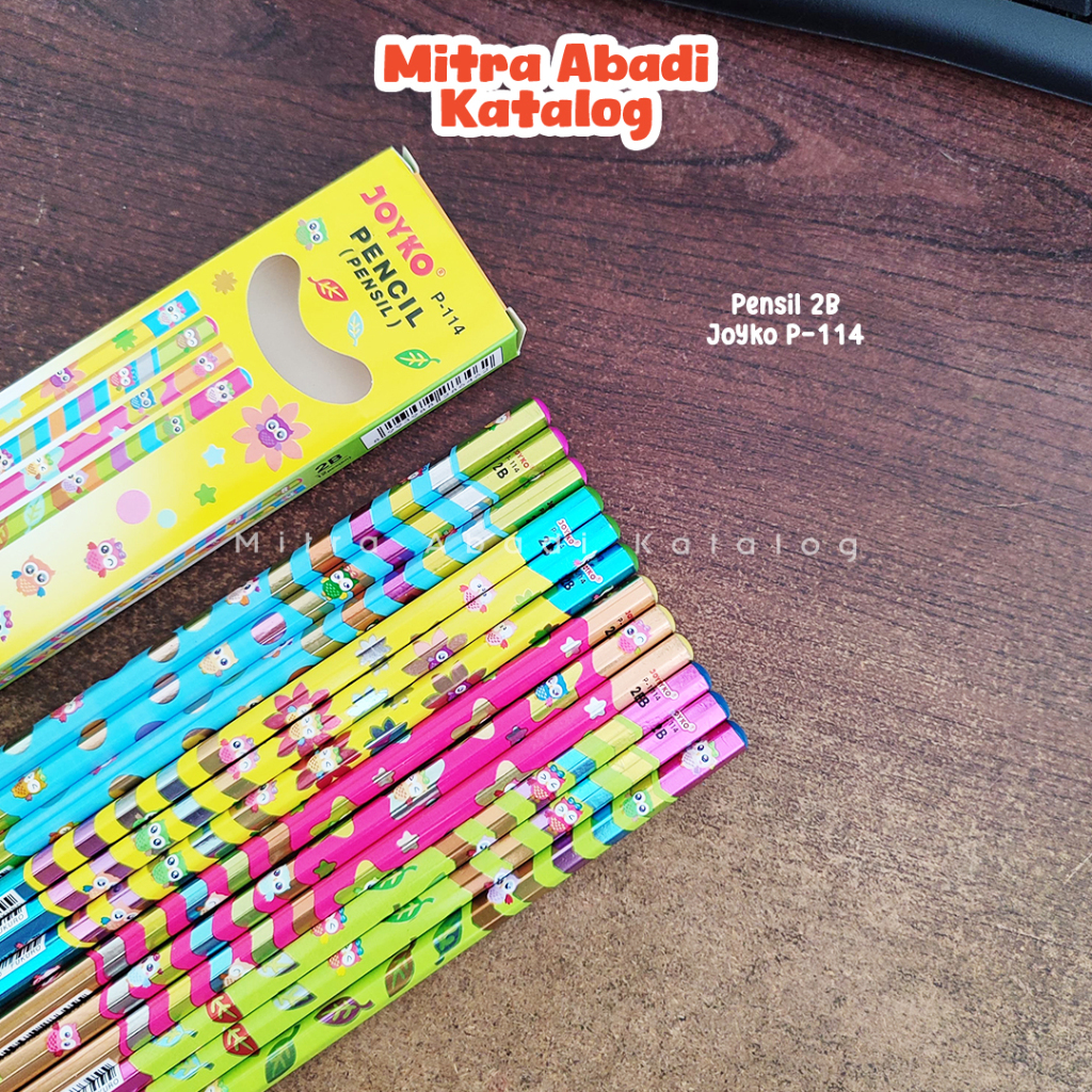 

(12 PCS) PENSIL 2B JOYKO P-114 / p114 1 pack pak pencil kayu pena ujian uji komputer un original menulis graphite menggambar sket sketch anak alat tulis sekolah kuliah atk kantor stationery murah / mitra abadi katalog jogja