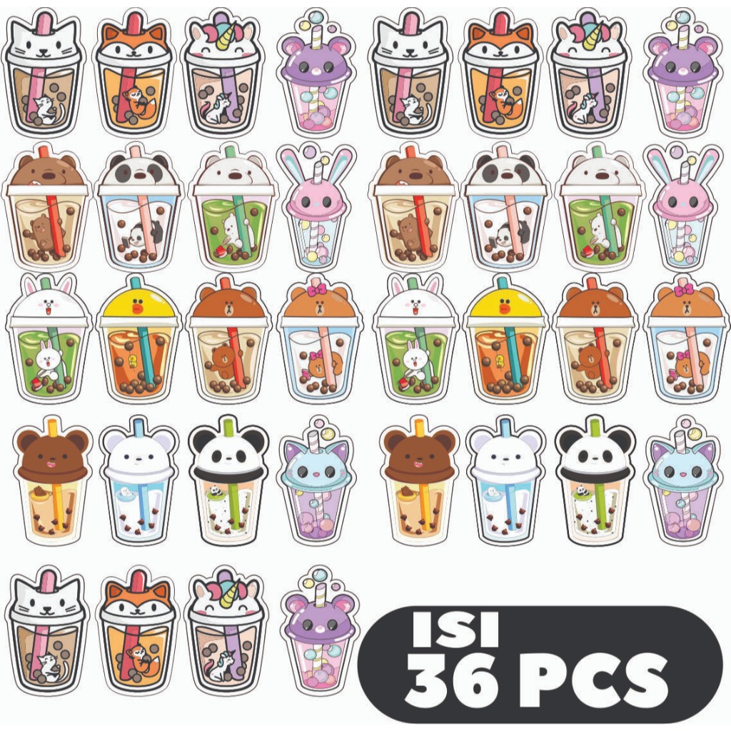 

STIKER ISI 36 TUMBLR FASHION LUCU BOBA CUTE STICKER UNTUK LAPTOP HP KULKAS RUMAH stiker meme stiker lucu