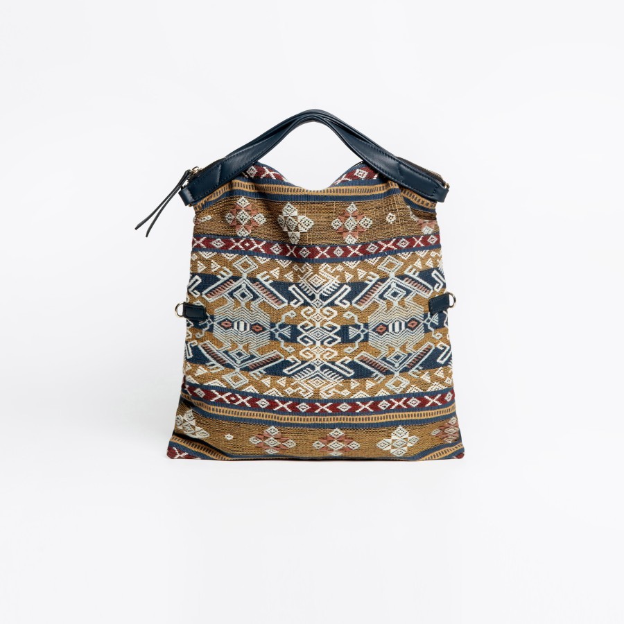 Dapoza Curva Bag Vertical Tenun Leather / Tas selempang kulit wanita